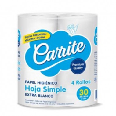 Papel Higiénico Carrite 30m x 4 Rollos