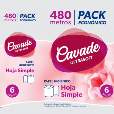 Papel Higienico Cavade 80m x 6 Rollos-