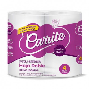 Papel Higiénico Carrite 20m x 4 Rollos